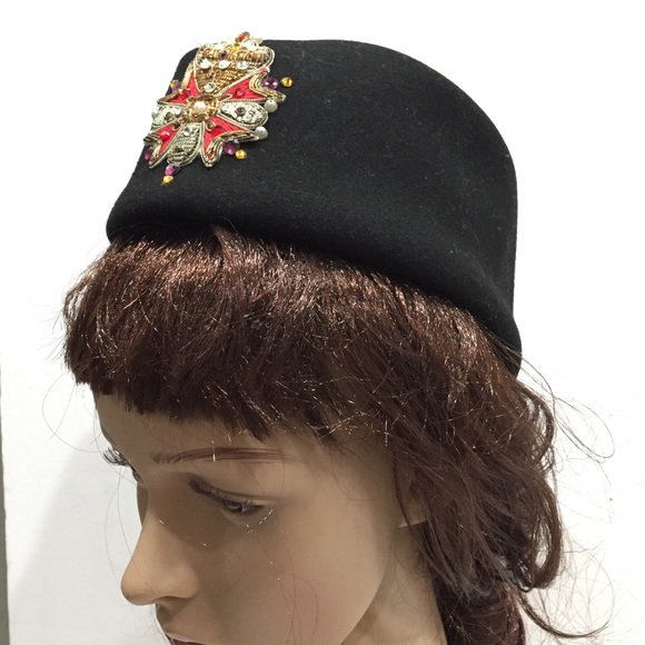 Vintage Eric Javits custom sequin embellished hat - Picture 6 of 7